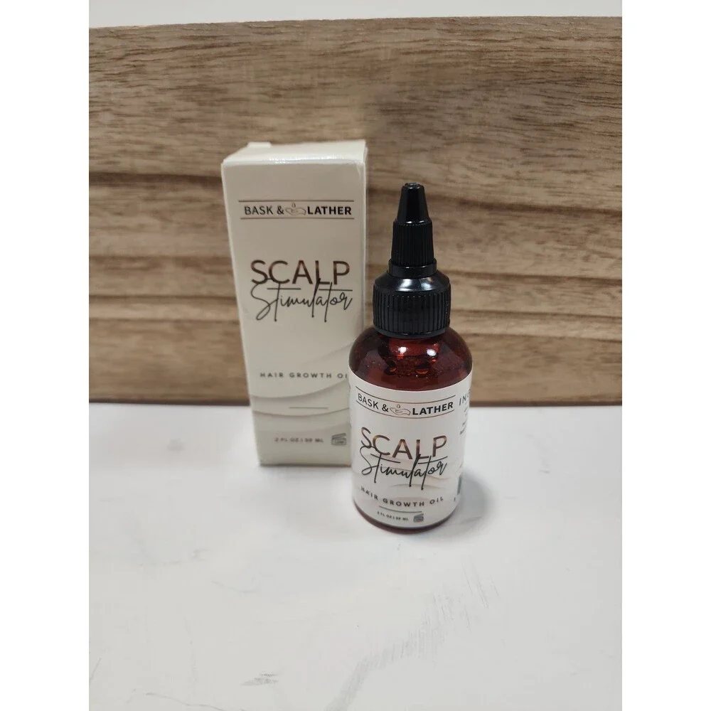 Bask & Lather Scalp Stimulator Hair Growth Oil Cold Pressed Mint and Rosemary
